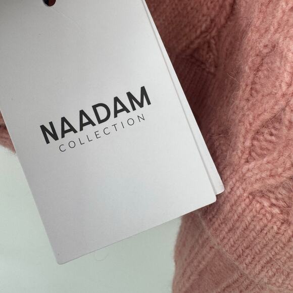 Naadam Oversized Cable-Knit Pullover Sweater Long Sleeve In Multi Size L NWT - Picture 11 of 12